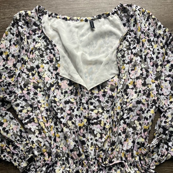 Theory Silk Dress Multicolor Floral Polka Dotted Size 6 - Picture 4 of 6